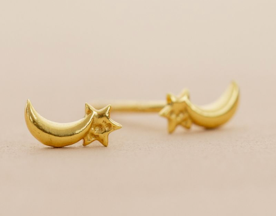 Puces oreilles lune et étoile P.O.