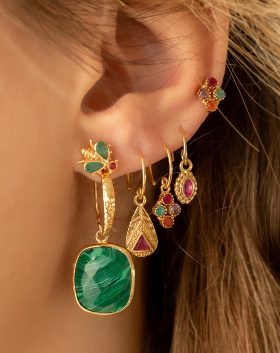 Puces oreilles 4 pierres P.O.