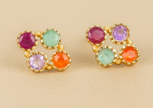 Puces oreilles 4 pierres P.O.