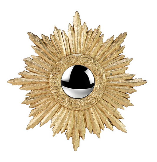 Miroir soleil doré