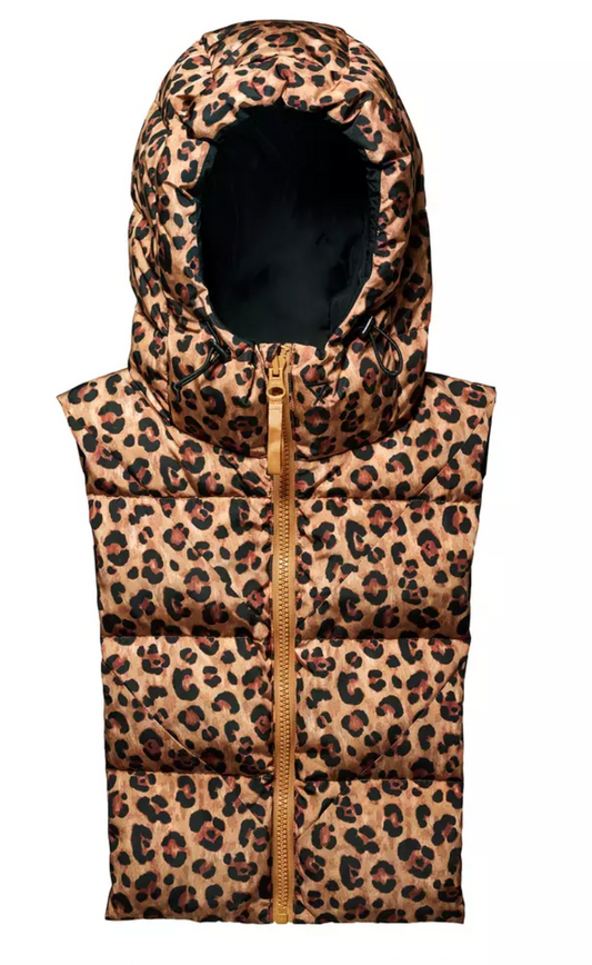 Capuche doudoune léopard et noire