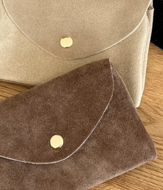 Porte monnaie cuir daim petit modèle