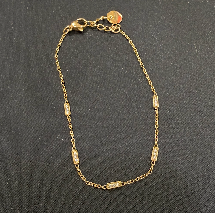 bracelet dore strass mini rectangle