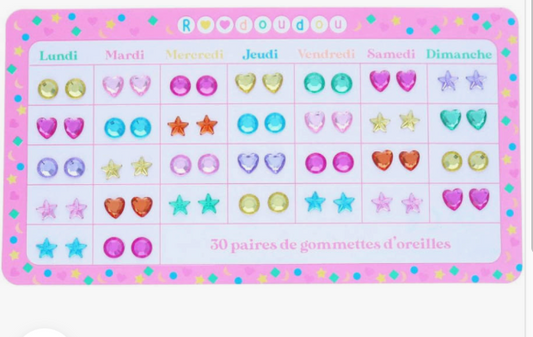Gommettes oreilles strass couleur
