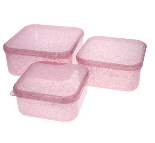 lunch box boite à gouter rose lot de 3