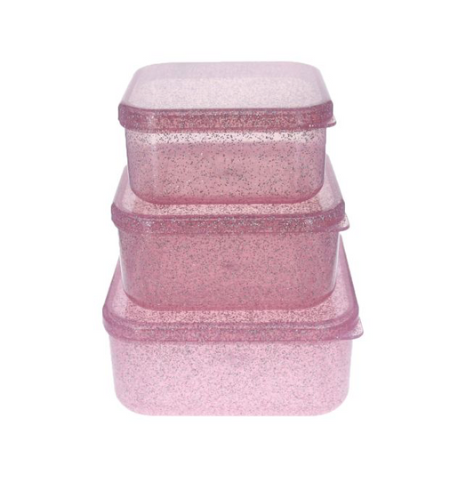 lunch box boite à gouter rose lot de 3