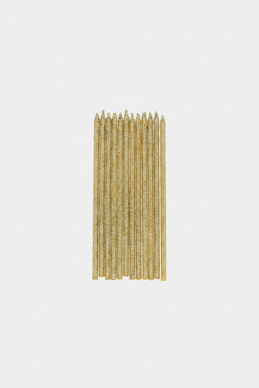 Bougies doré à paillettes