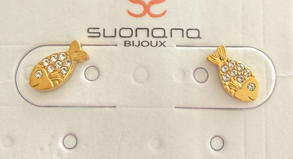 boucle oreille poisson strass