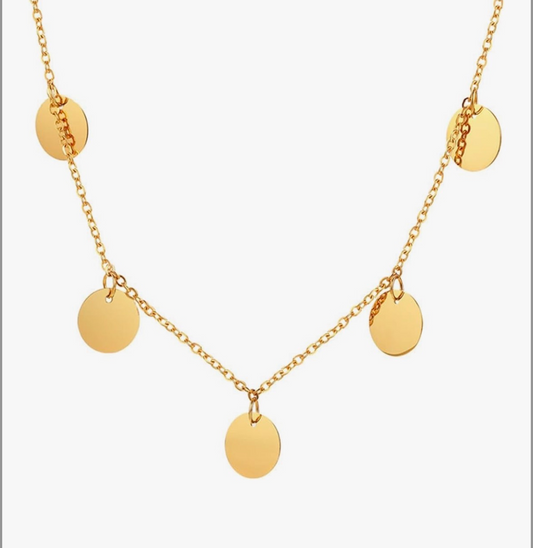collier dore pampille dore ronde