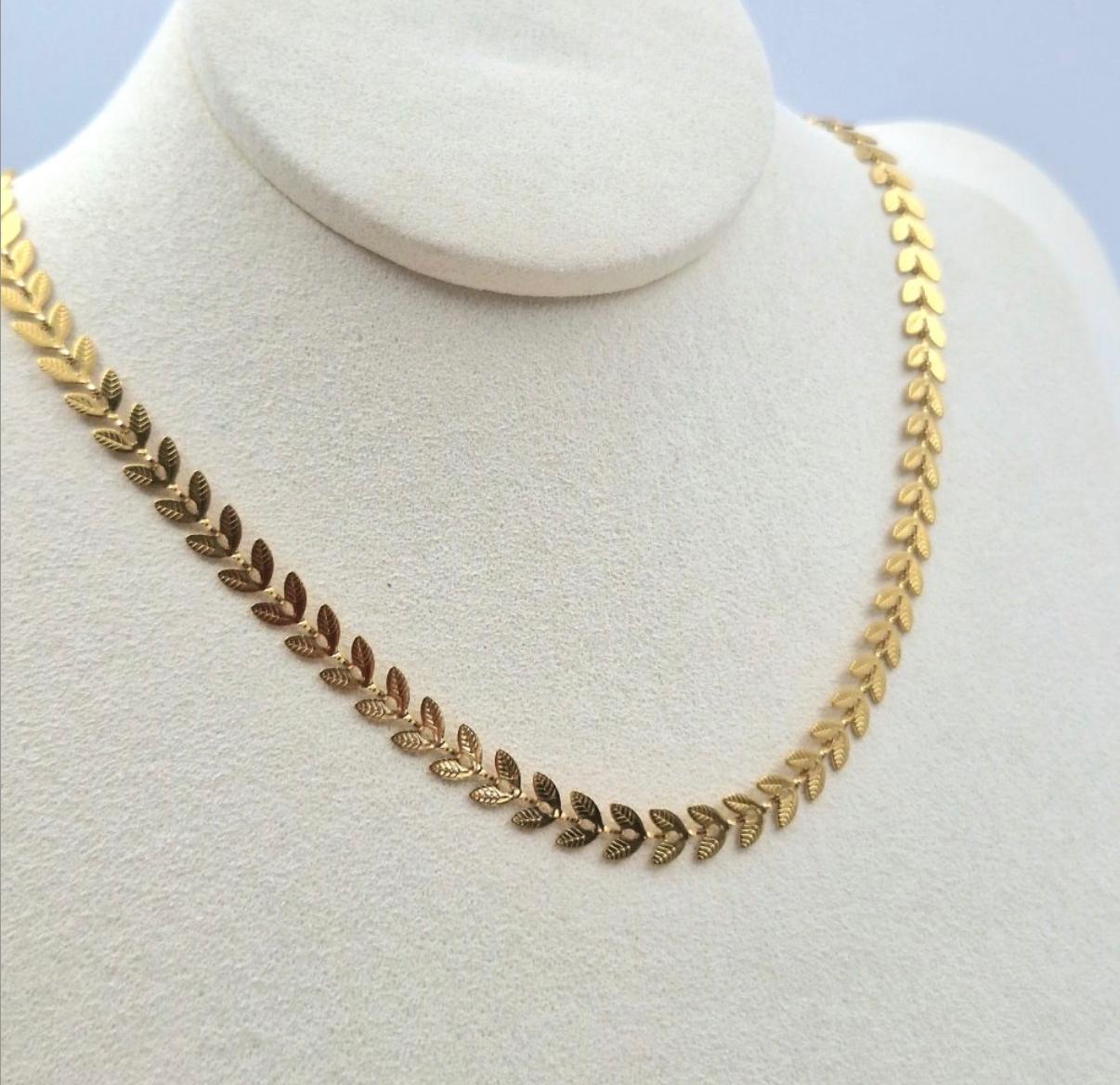 collier dore epi blé feuille