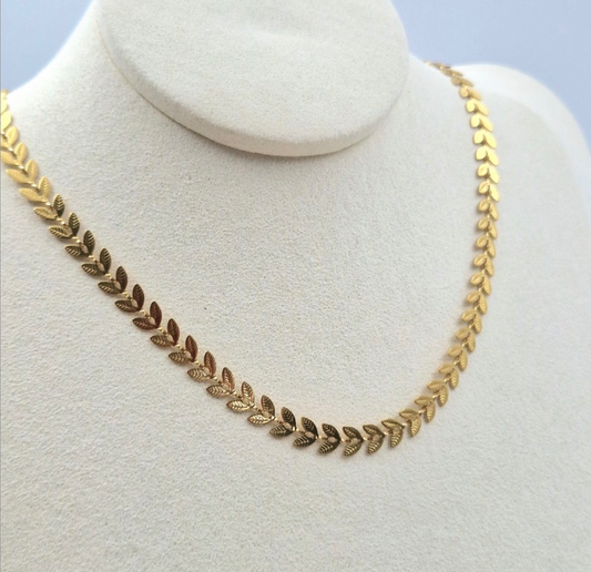 collier dore epi blé feuille