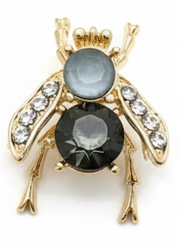 Pin's doré petite abeille strass