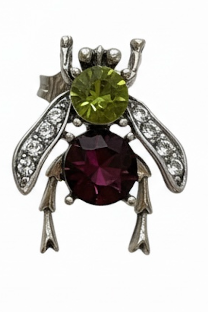 Pin's doré petite abeille strass