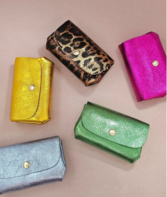 porte monnaie irisé cuir 3 poches trieur