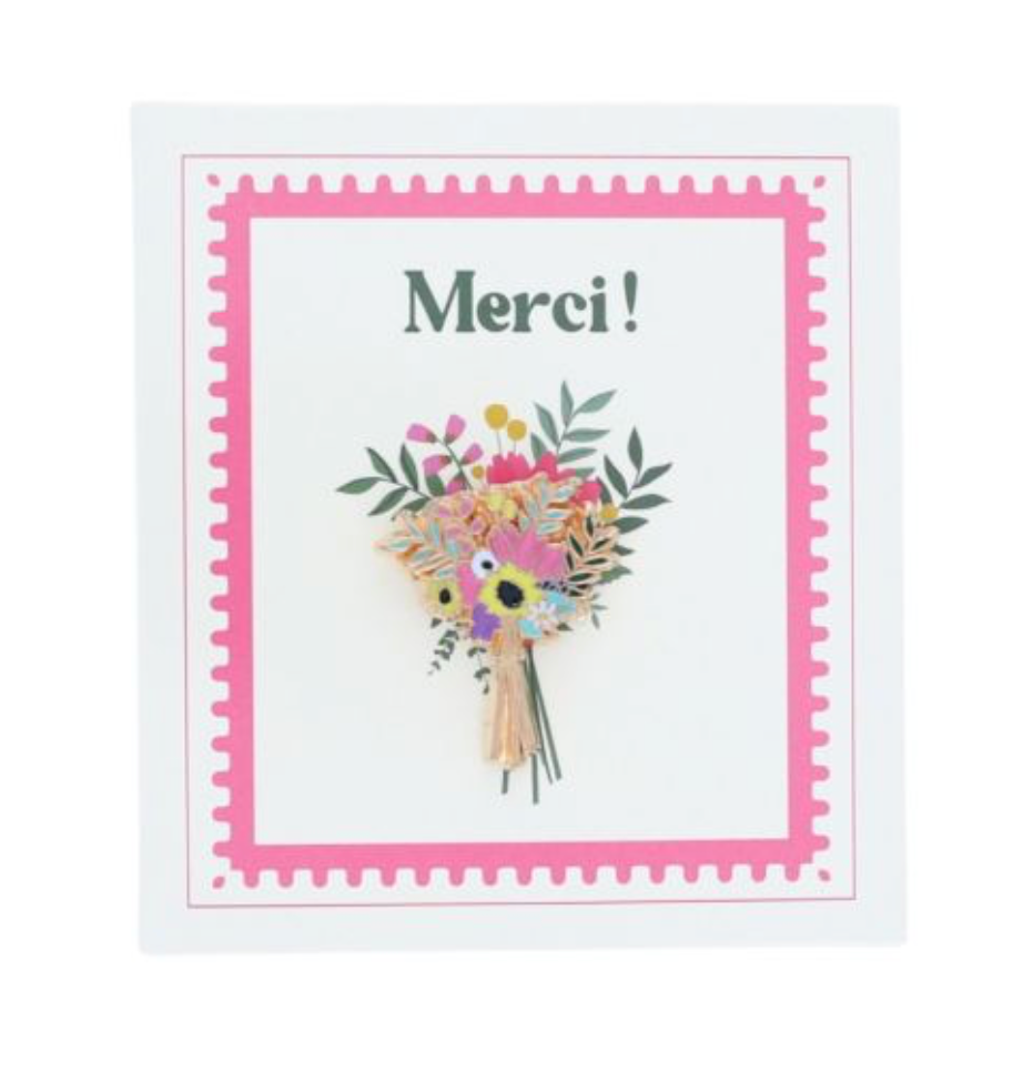 Pin's bouquet de fleurs Merci