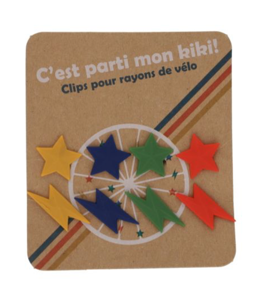 Lot de 8 clips étoiles et éclairs en silicone roues de vélo