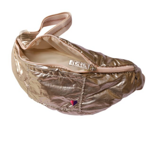 Sac banane femme métallisé doré