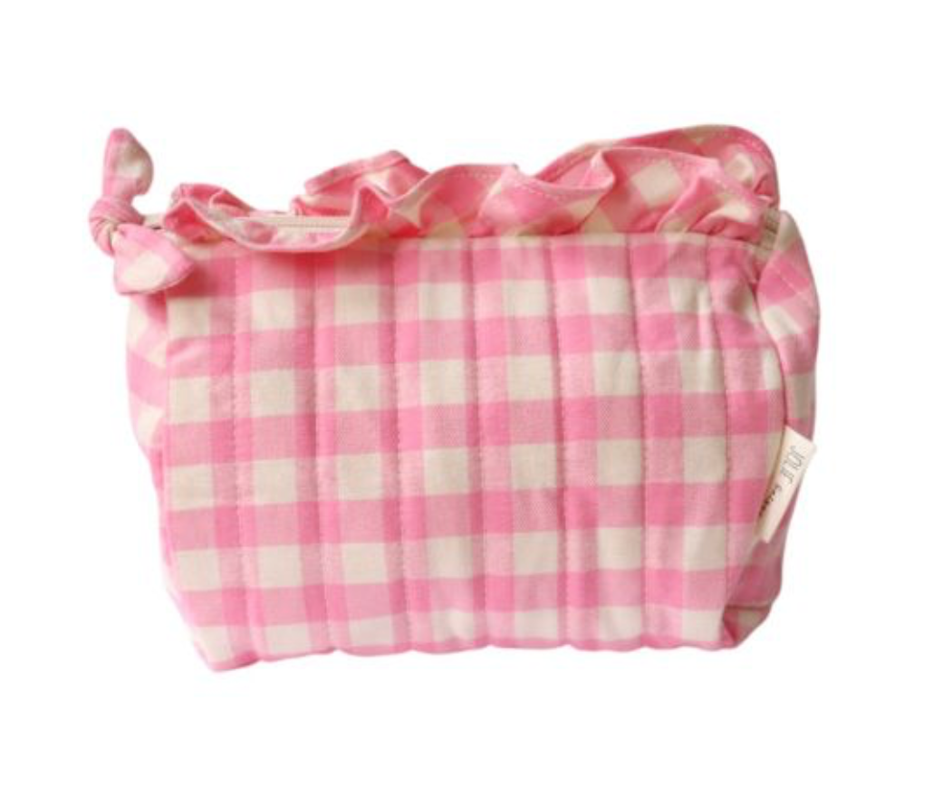 Trousse de toilette vichy rose - Chichi pompon