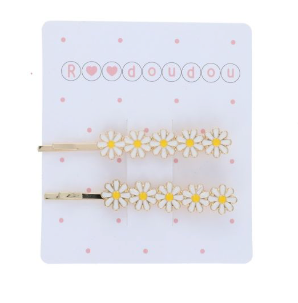 Lot de 2 barettes Marguerites