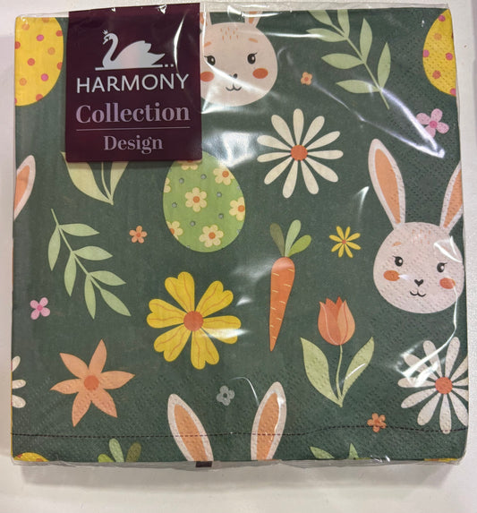 serviette lapin pâque