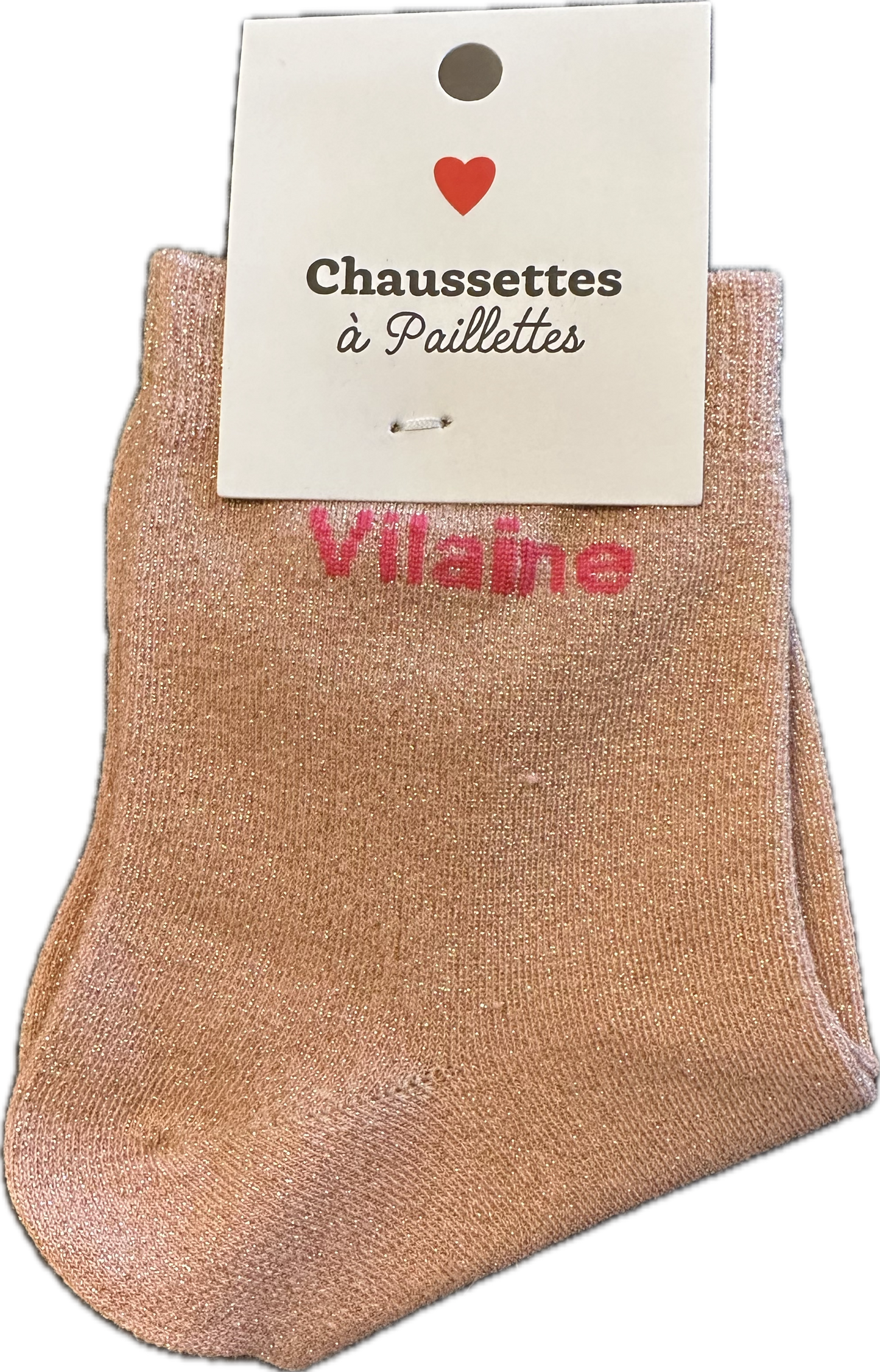 Chaussettes messages à paillettes