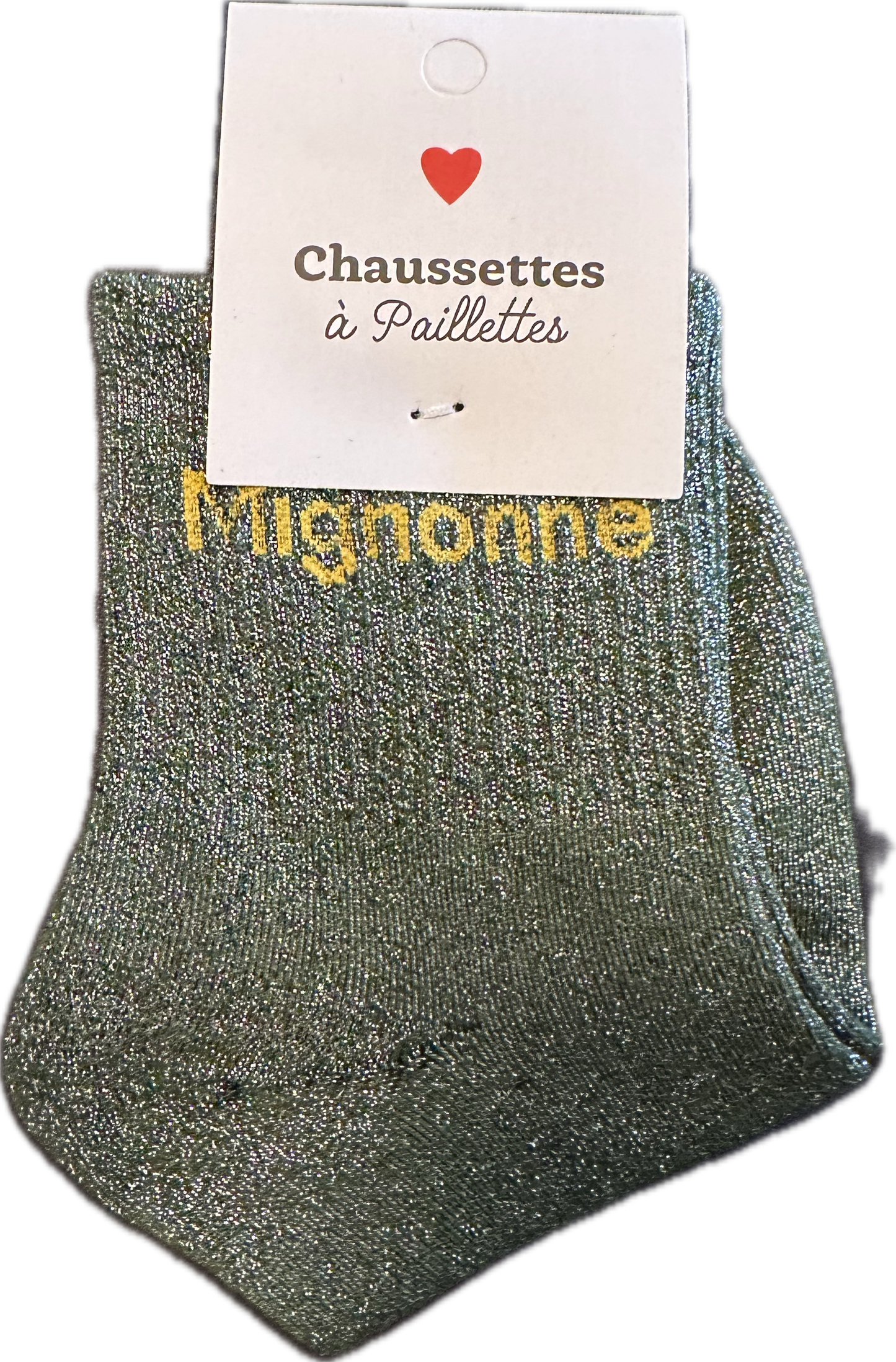 Chaussettes messages à paillettes