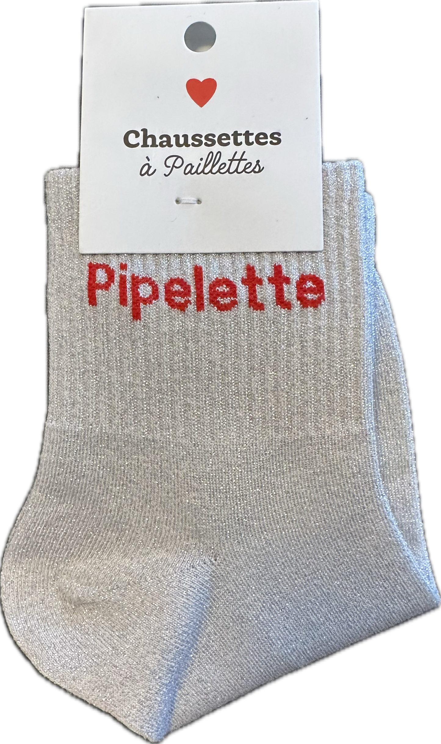 Chaussettes messages à paillettes