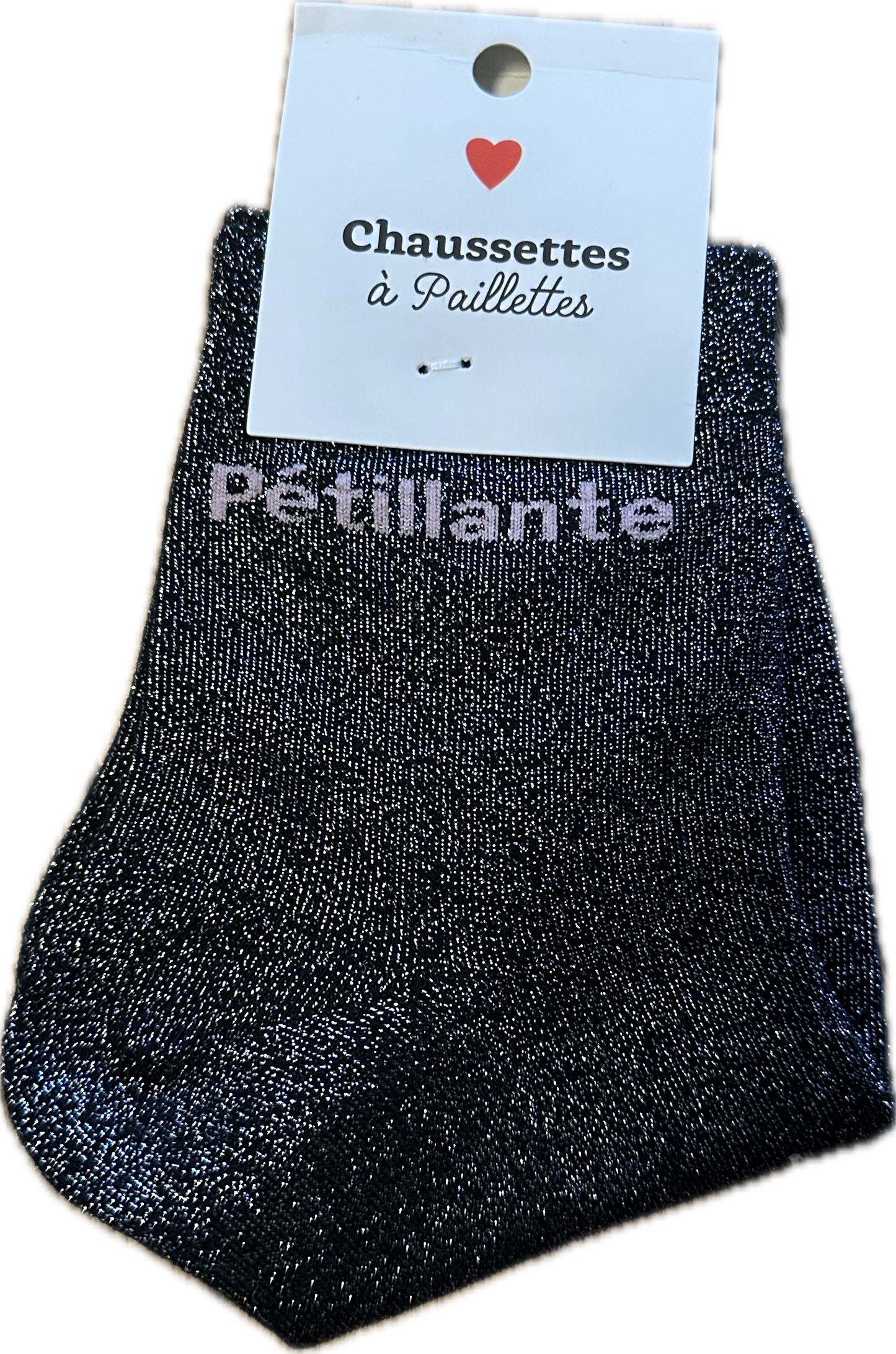 Chaussettes messages à paillettes