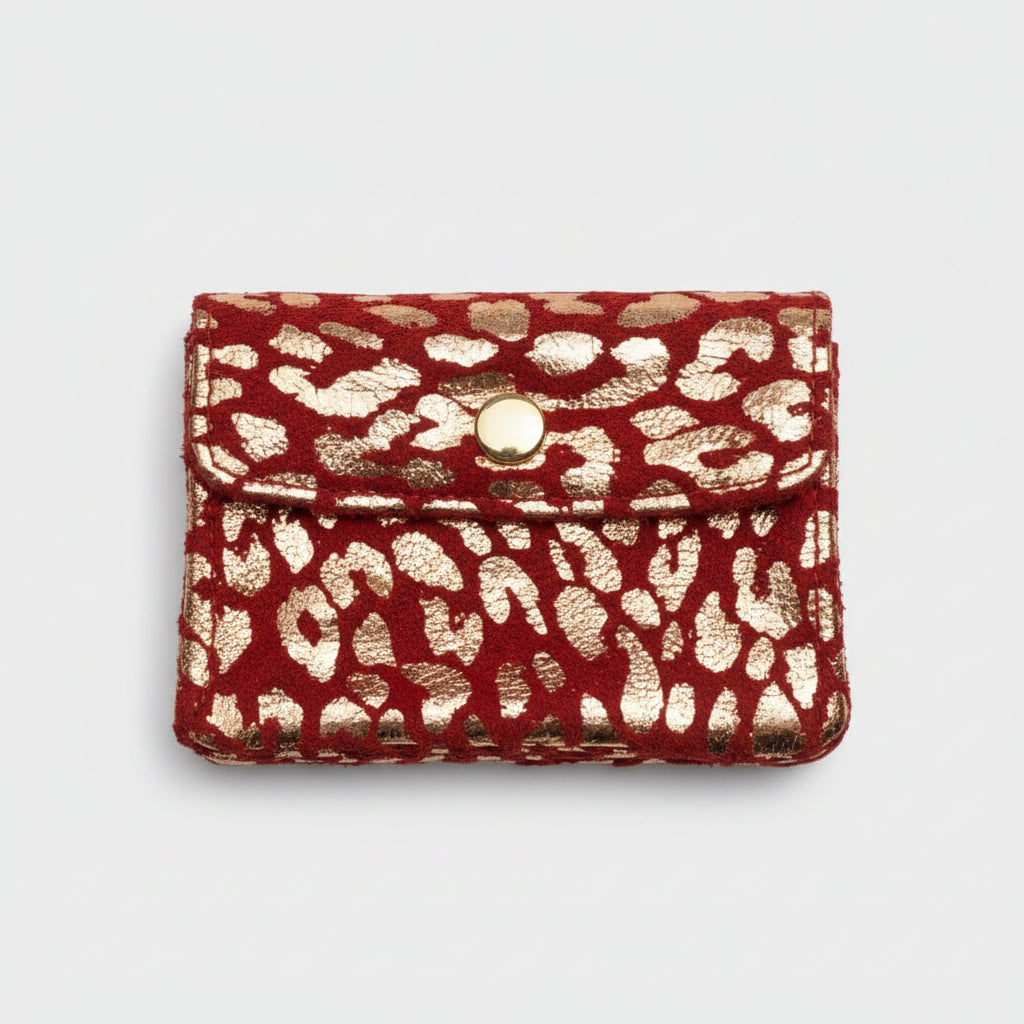 Porte monnaie irisé et léopard 3 compartiments