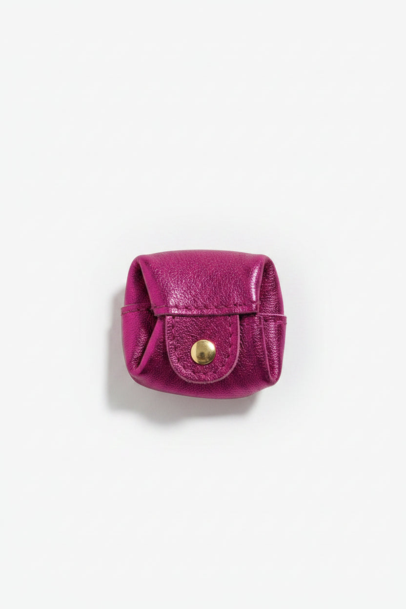 Porte monnaie irisé cuir carré - crapaud