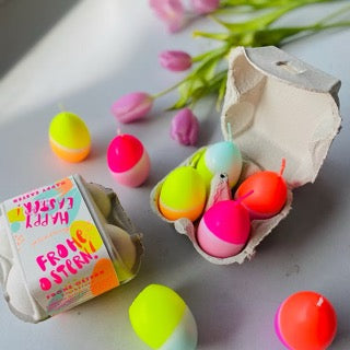 Bougies Oeufs Dip Dye * Quatuor