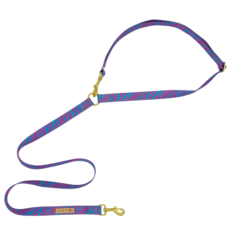 Malibu Doll - Laisse pour chien mains libres - tigre rose