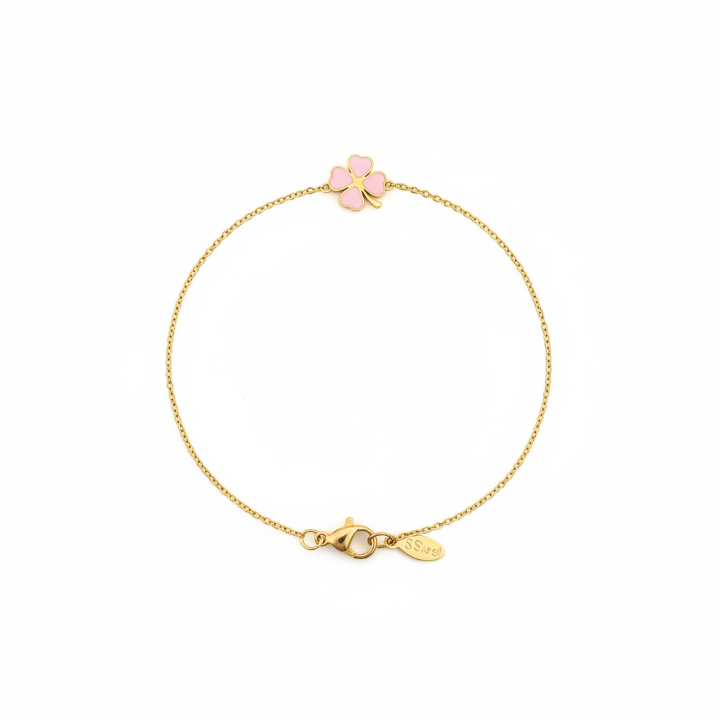 Bracelet trèfle rose e-commerce