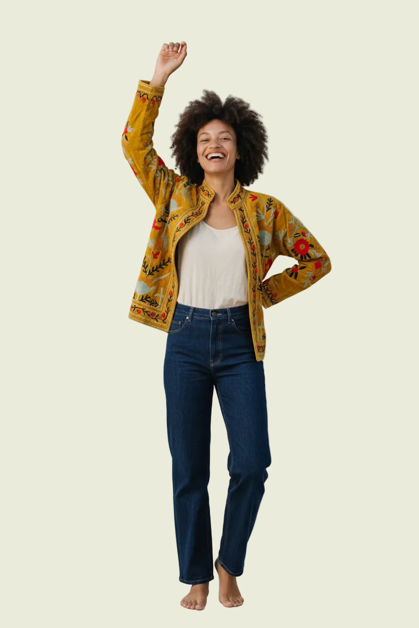 Veste indienne jaune