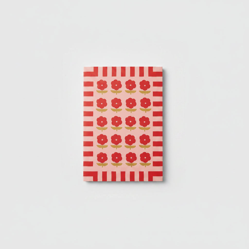Carnet fleurs rouges