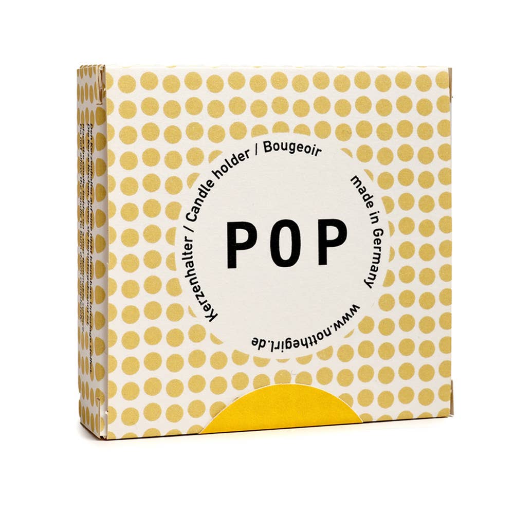 Porte-bougie POP jaune signalisation 22 mm