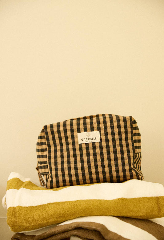 Trousse de toilette en coton Vichy
