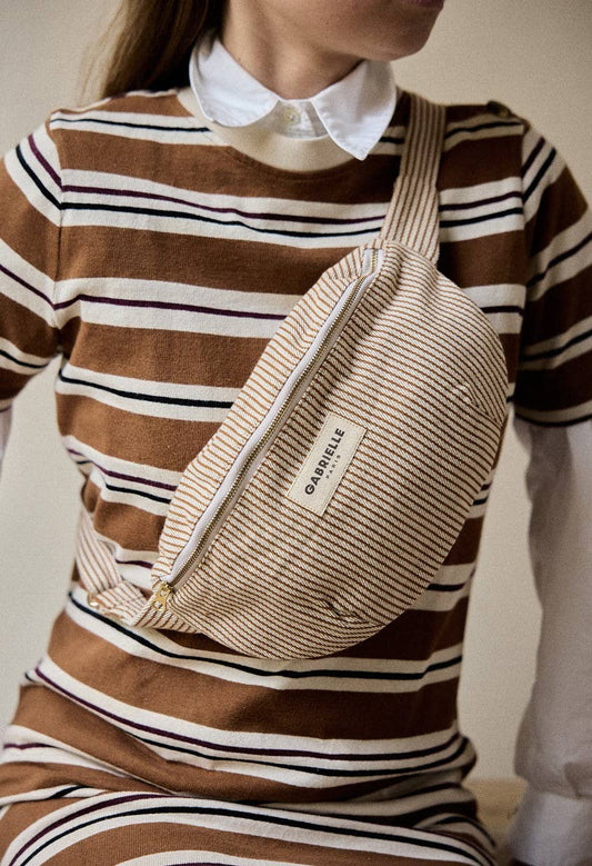 Sac banane en coton Rayures