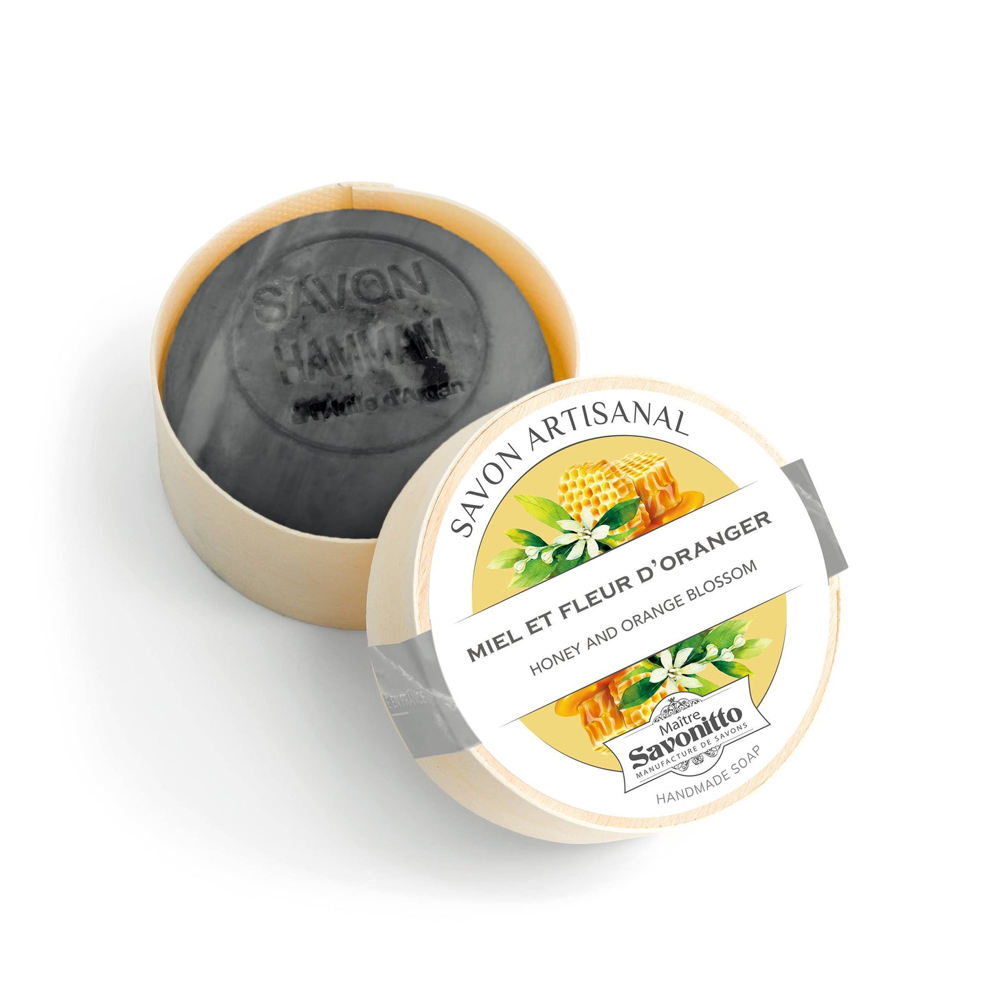 Savon Miel & Fleur d'Oranger dans Boîte en Bois 100g