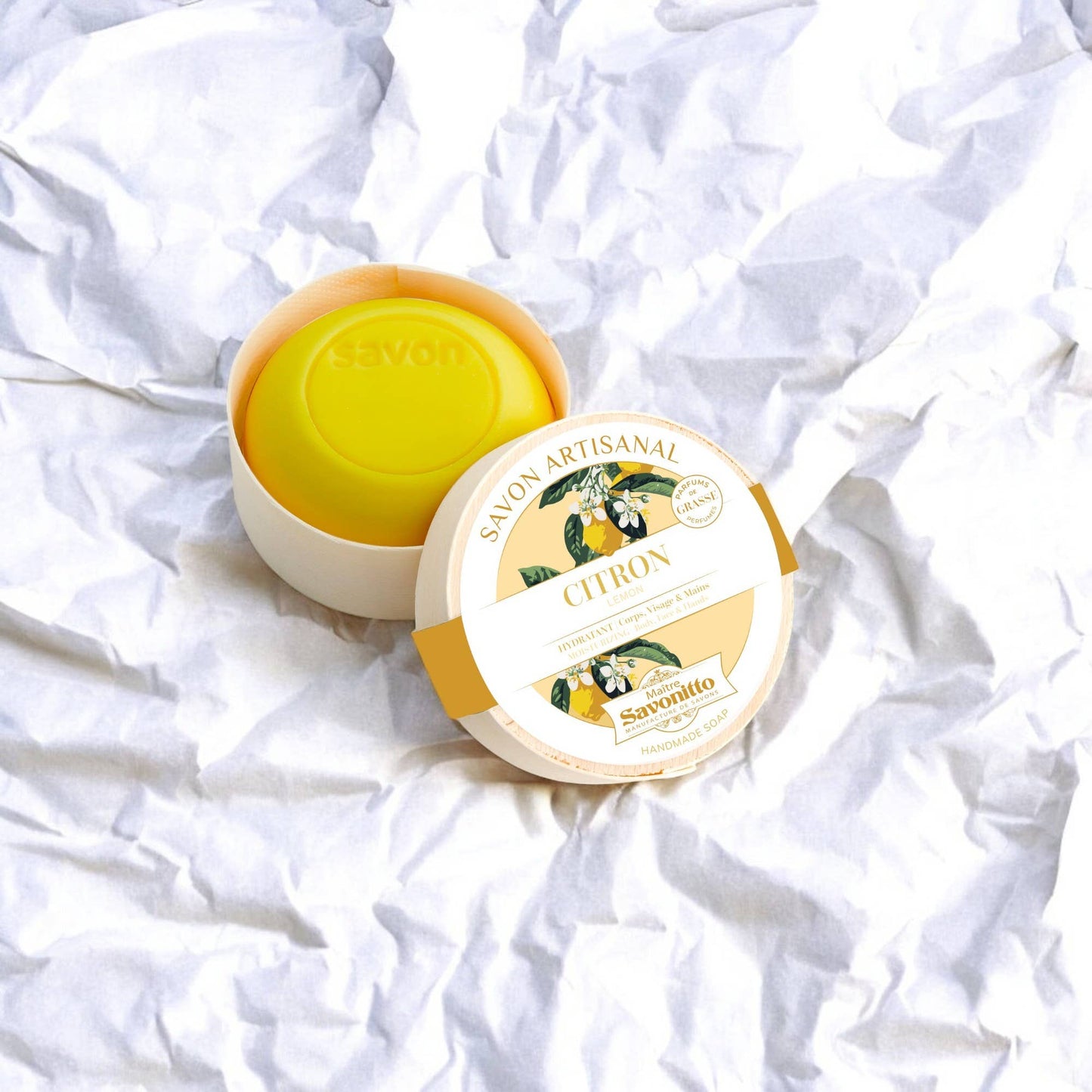  Savon citron dans boite en bois 100g