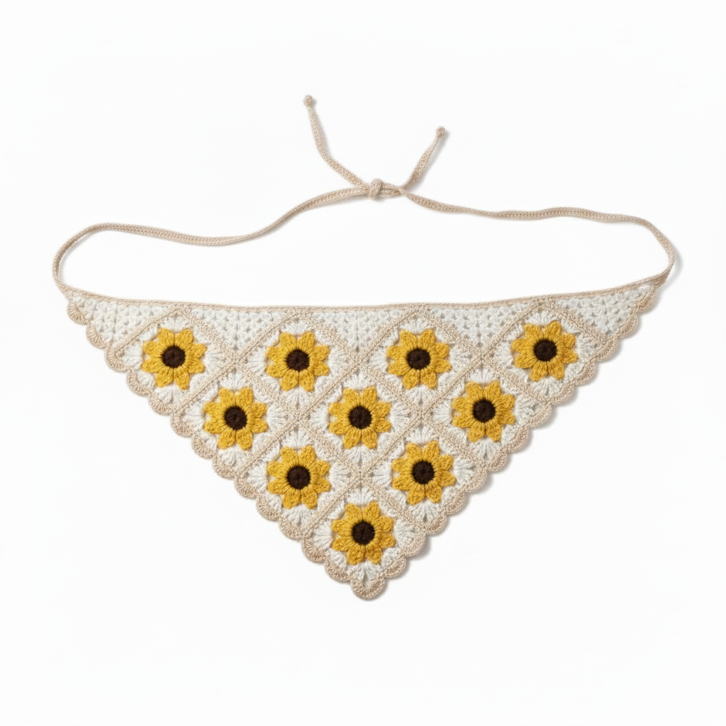 Foulard cheveux en crochet : différent motifs