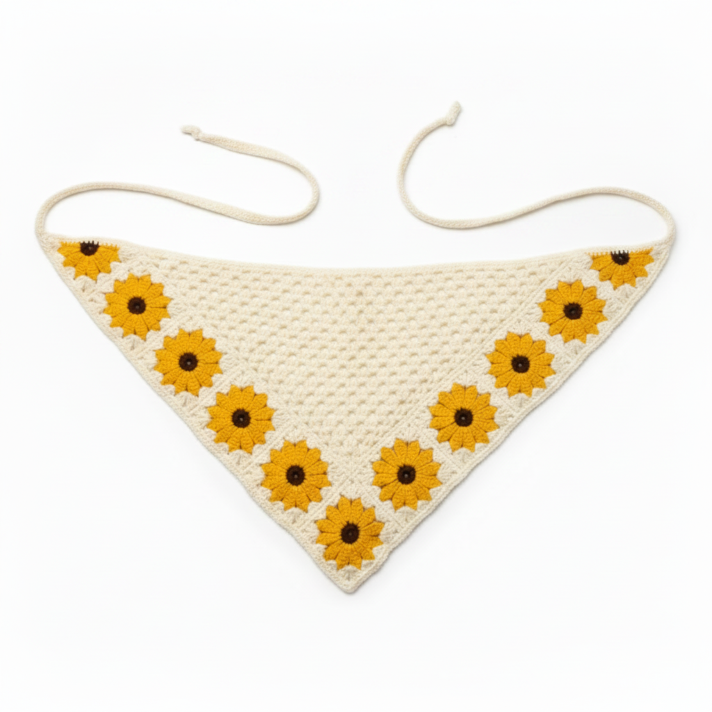 Foulard cheveux en crochet : différent motifs