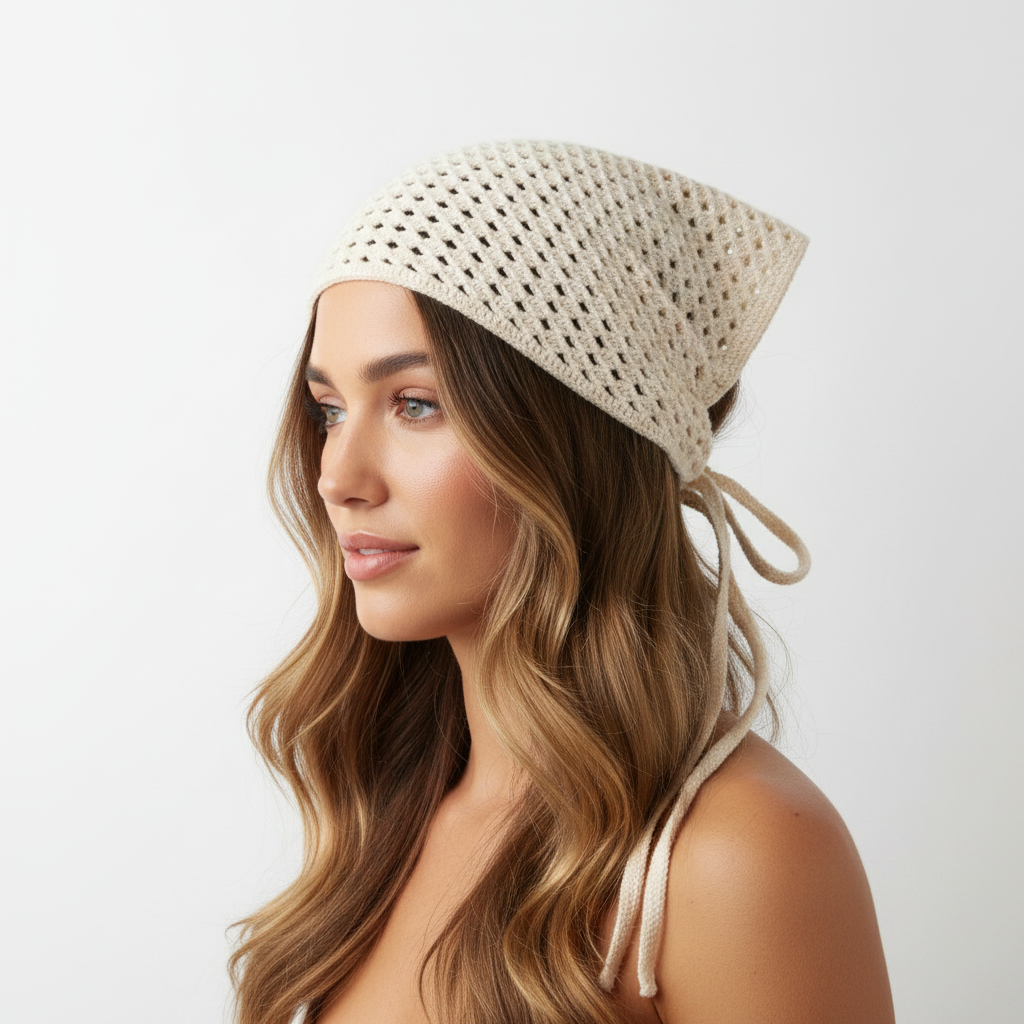 Foulard cheveux en crochet : différent motifs