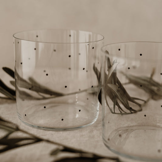 Lot de 2 verres petits pois noirs