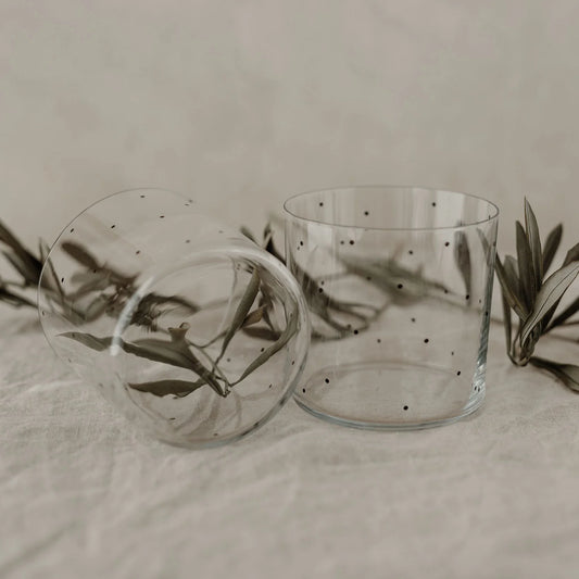 Lot de 2 verres petits pois noirs