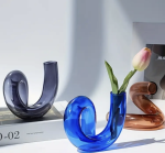 Vase Tuyau bleu et jaune