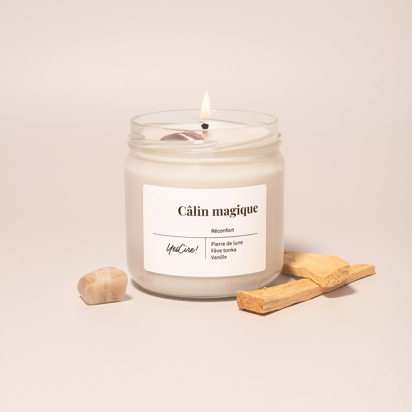 Bougie parfumée message /pierre