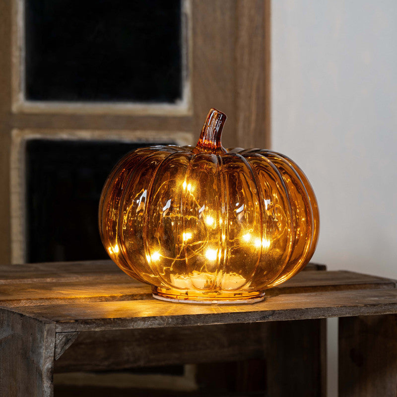 Citrouille lumineuse en verre