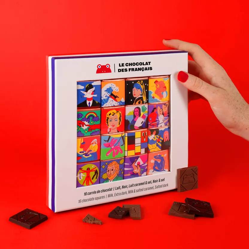 Coffret 36 carrés de chocolat - 4 recettes
