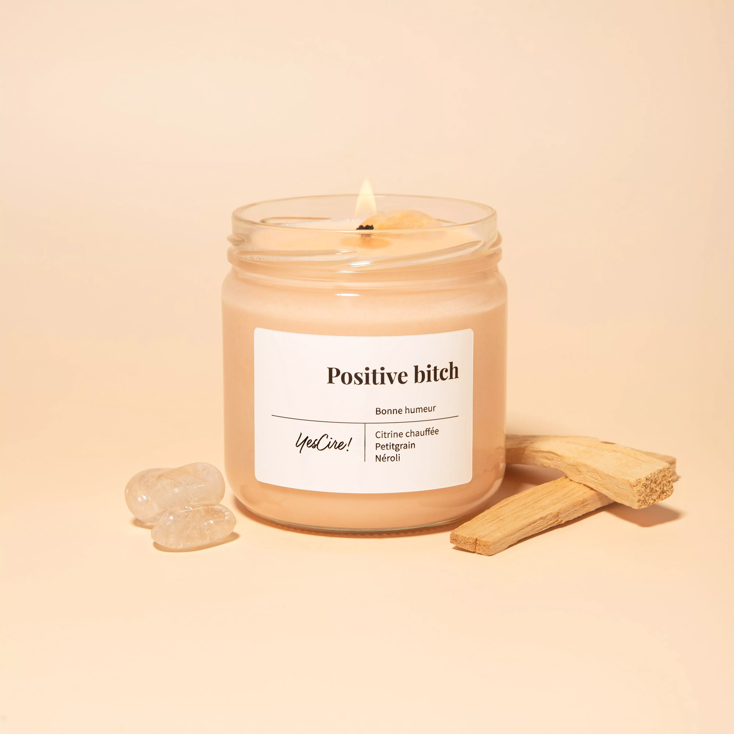 Bougie parfumée message /pierre